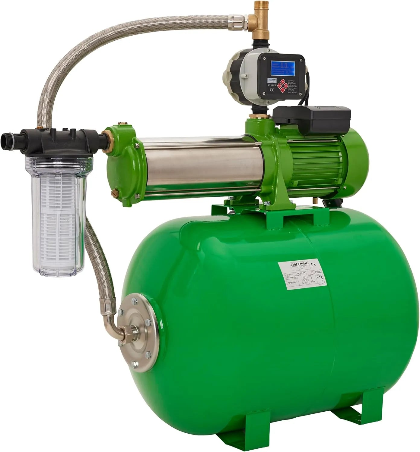 Hauswasserwerk und Garten-Druckpumpe, 7,8 Bar, 100Liter, für Gartenbewässerung