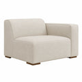 Ecksofa aus Stoff Beige mit Holzfüßen