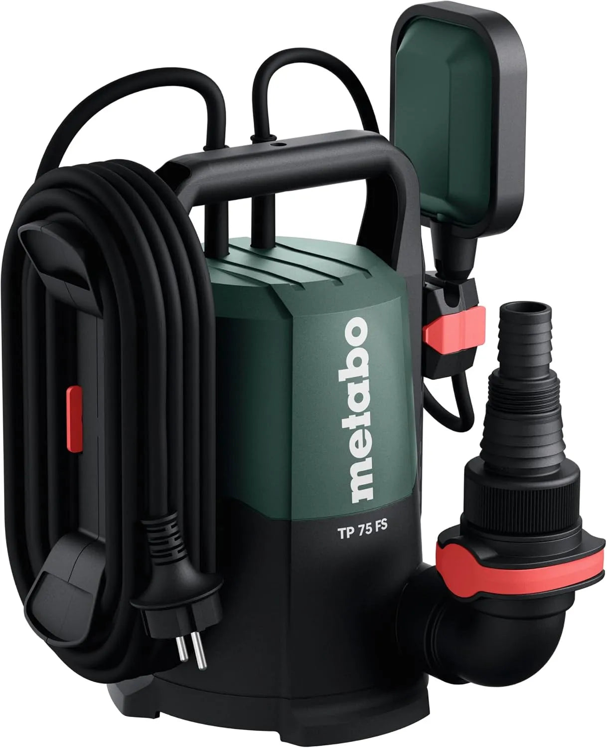 Metabo Klarwasser-Tauchpumpe und Entwässerungspumpe, 7500 l/h, 280 W, mit Schwimmerschalter, 6 m, 10 m