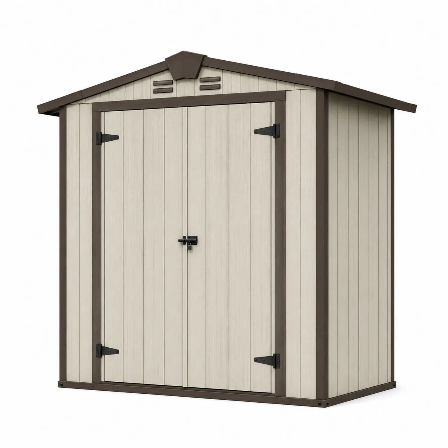 Gartenhaus aus Kunststoff Beige/Braun 185x152x226 cm