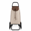 Einkaufswagen aus Polyester mit 6 Rädern in Braun/Beige