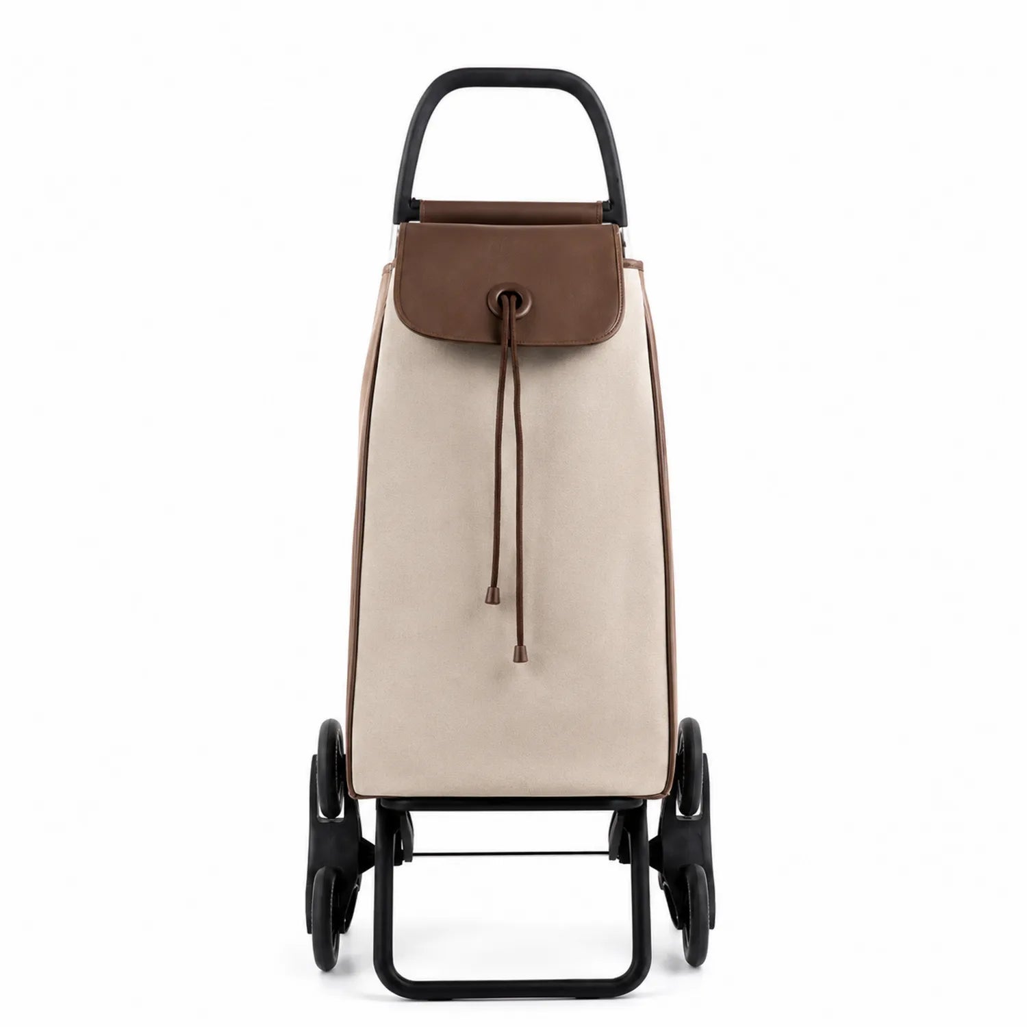 Einkaufswagen aus Polyester mit 6 Rädern in Braun/Beige