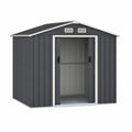 Gerätehaus Metall Anthrazit Stahl Doppeltür 213cm x 130cm x 173cm