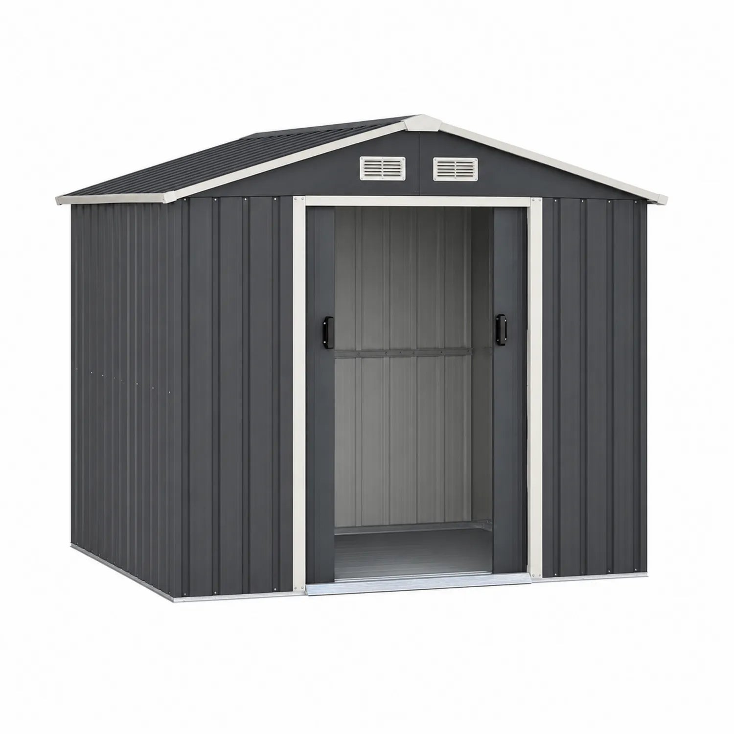 Gerätehaus Metall Anthrazit Stahl Doppeltür 213cm x 130cm x 173cm
