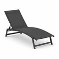 Gartenliege Aluminium Textilene Schwarz