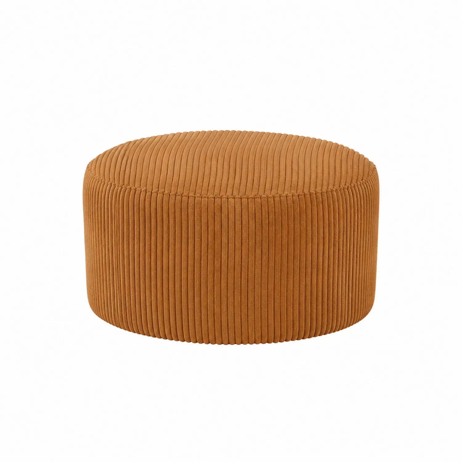 Runder Cord-Fußhocker Braun Ø50x30cm