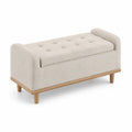 Polsterbank mit Stauraum Leinen Beige 120 cm
