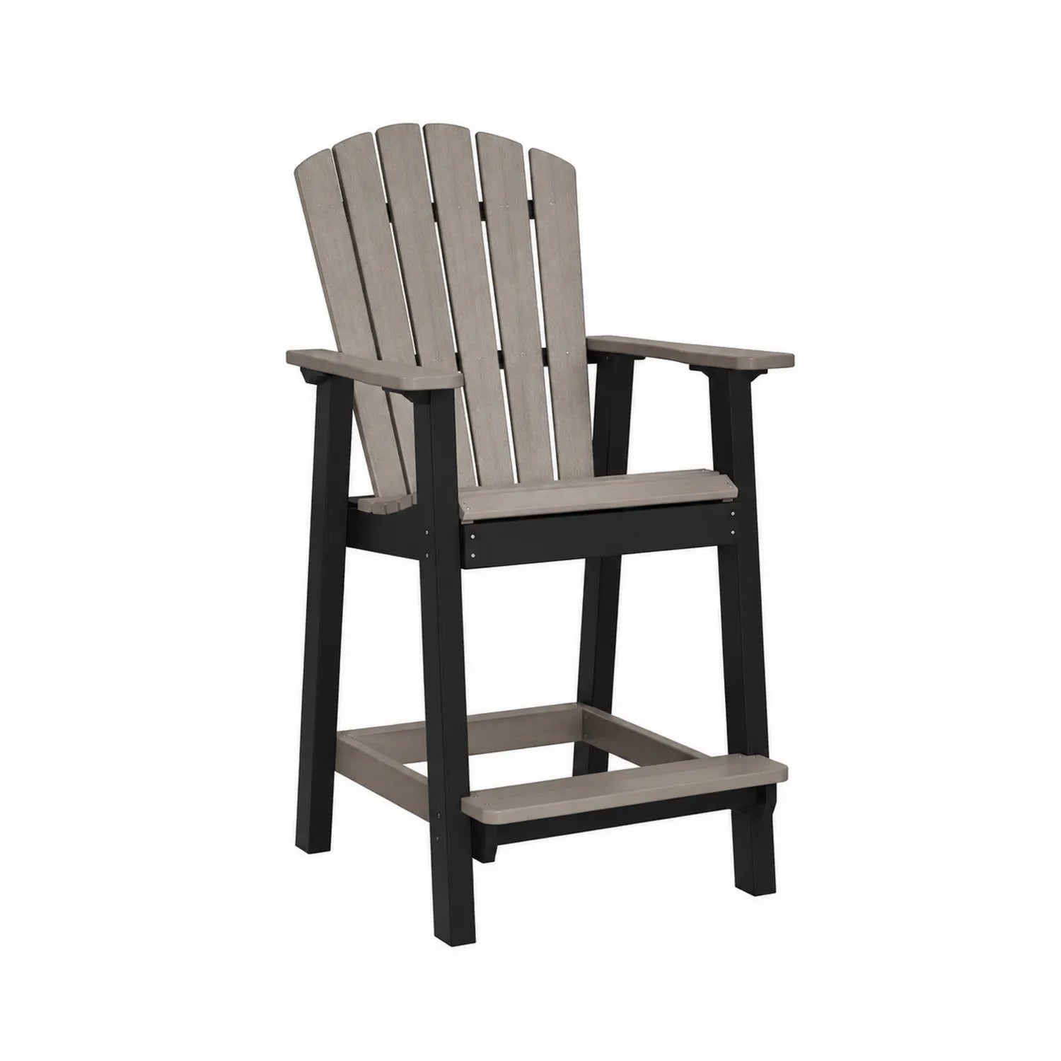 Outdoor-Stuhl aus Polywood Grau Schwarz