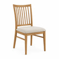 Esszimmerstuhl Eichenholz Beige Polyesterbezug