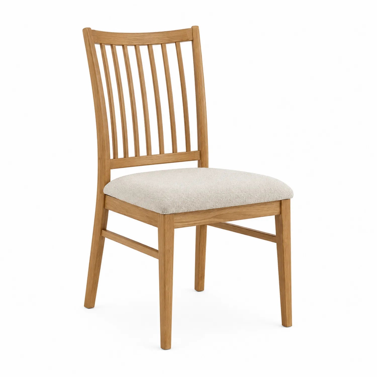Esszimmerstuhl Eichenholz Beige Polyesterbezug
