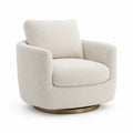 Drehbarer Sessel aus Bouclé-Stoff Creme