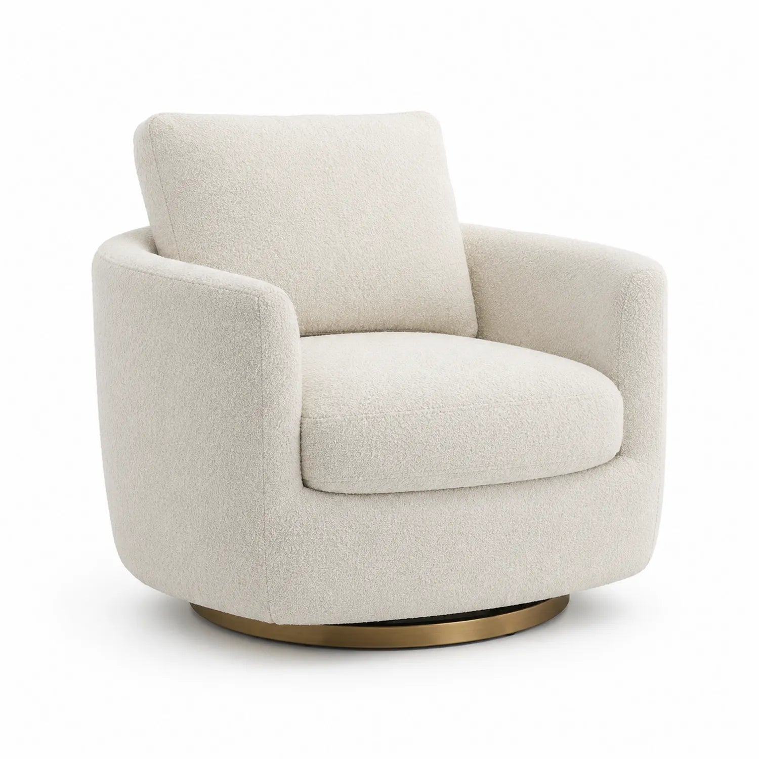 Drehbarer Sessel aus Bouclé-Stoff Creme