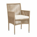 Stuhl aus Polyrattan mit Polyesterkissen Beige