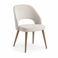 Esszimmerstuhl Polyester Beige mit Eichenholzbeinen