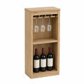 Weinregal Holz mit Glas- und Flaschenhalter 45x30x80 cm