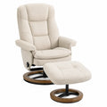 Relaxsessel mit Hocker aus Stoff Beige