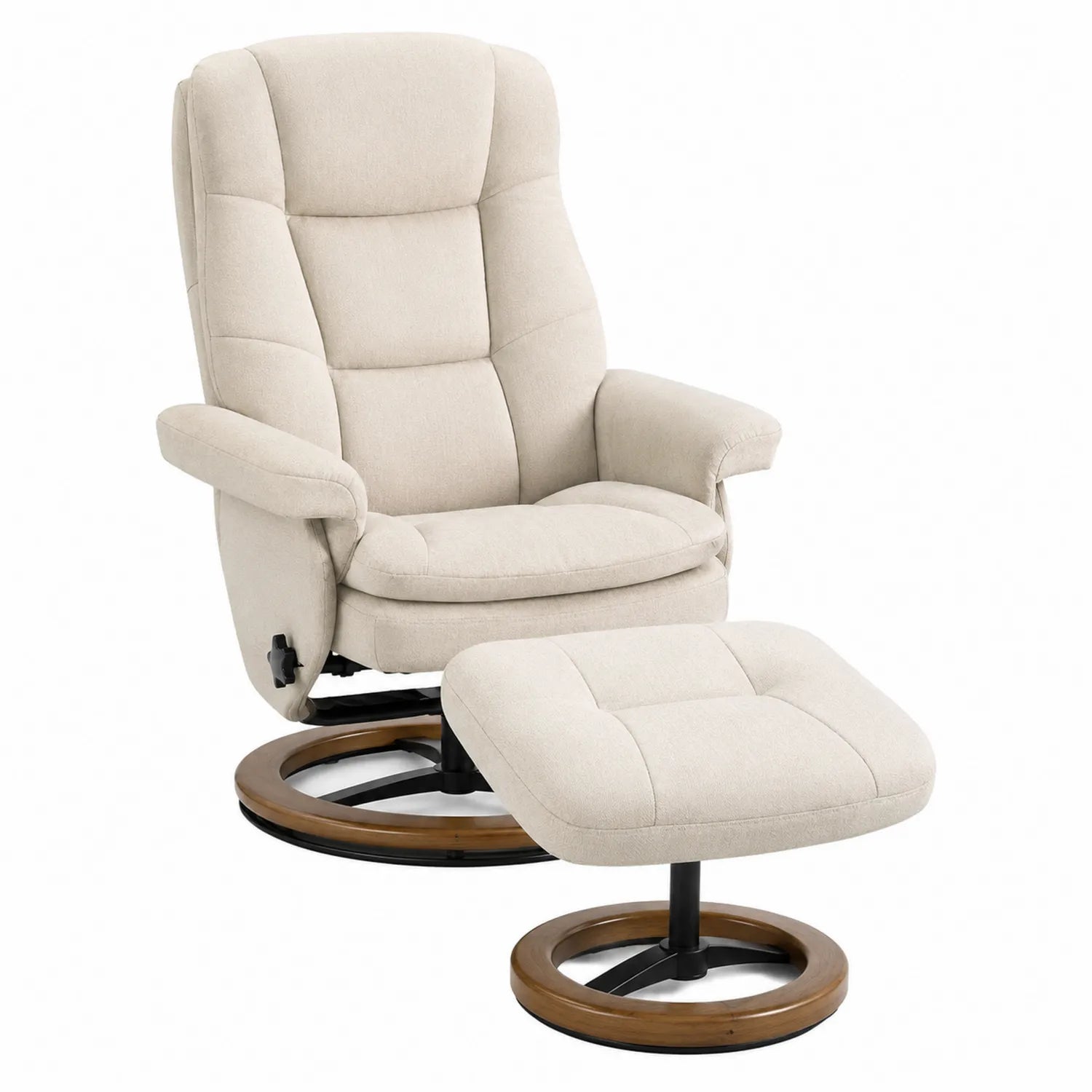 Relaxsessel mit Hocker aus Stoff Beige