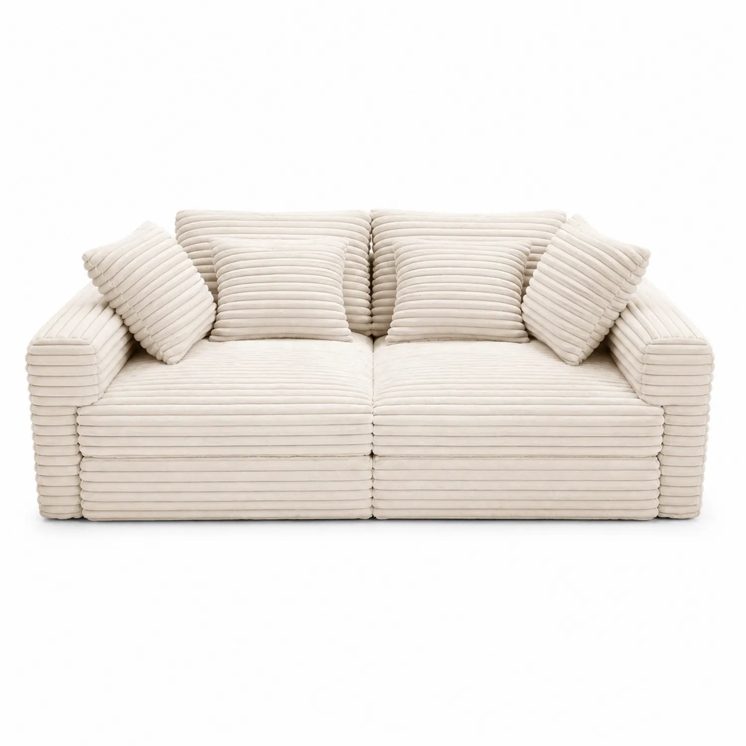 Zweisitzer Sofa Cord Creme 200cm