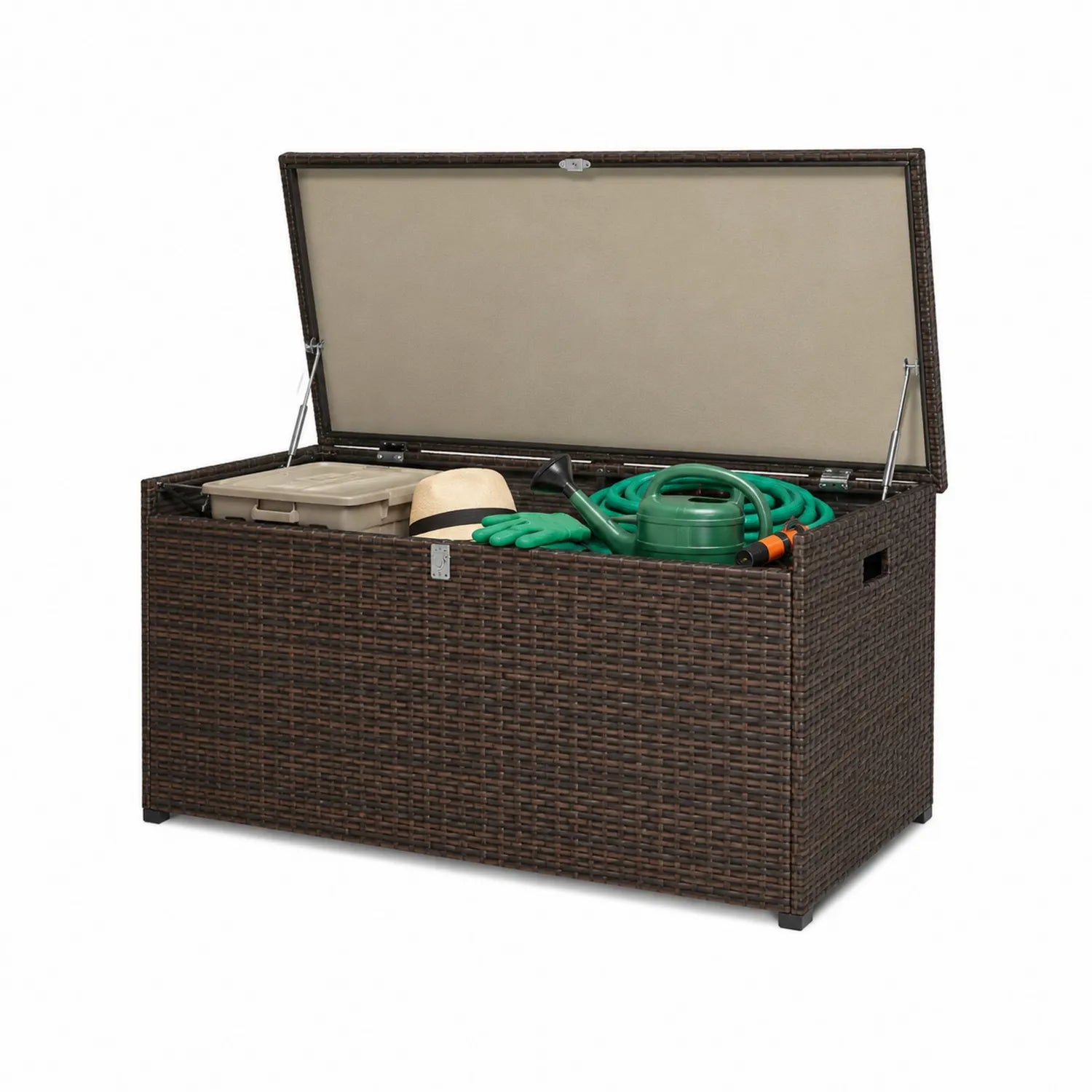 Aufbewahrungsbox aus Polyrattan Braun 120x60x54 cm
