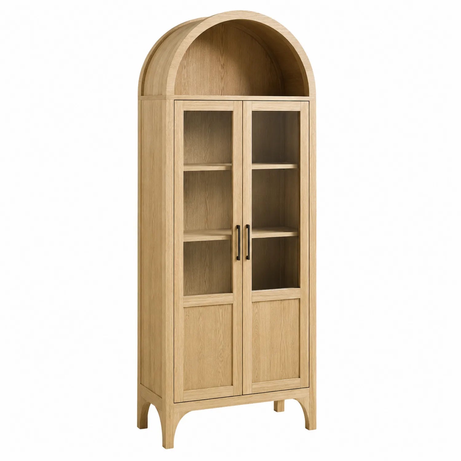 Vitrine Eiche mit Glastüren 180cm Höhe